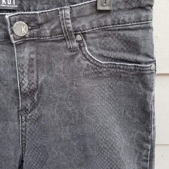 Kut from the Kloth Faded Gray Patterned Mira Ankle Toothpick Skinny Jeans 8 - Picture 6 of 9